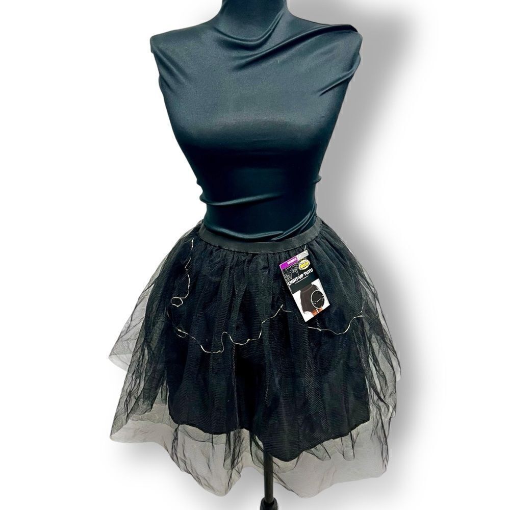 LED Lightup tutu in black sz L stretch Costume Skirt